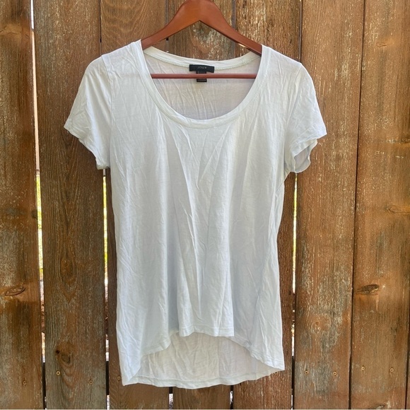 J. Crew Tops - J CREW Women’s Pale Blue Lyocell Round Neck Lightweight Short Sleeve Size‎ Small